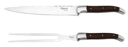 Laguiole By Hâws Carving Knife And Fork Set 2 Pcs Wengé