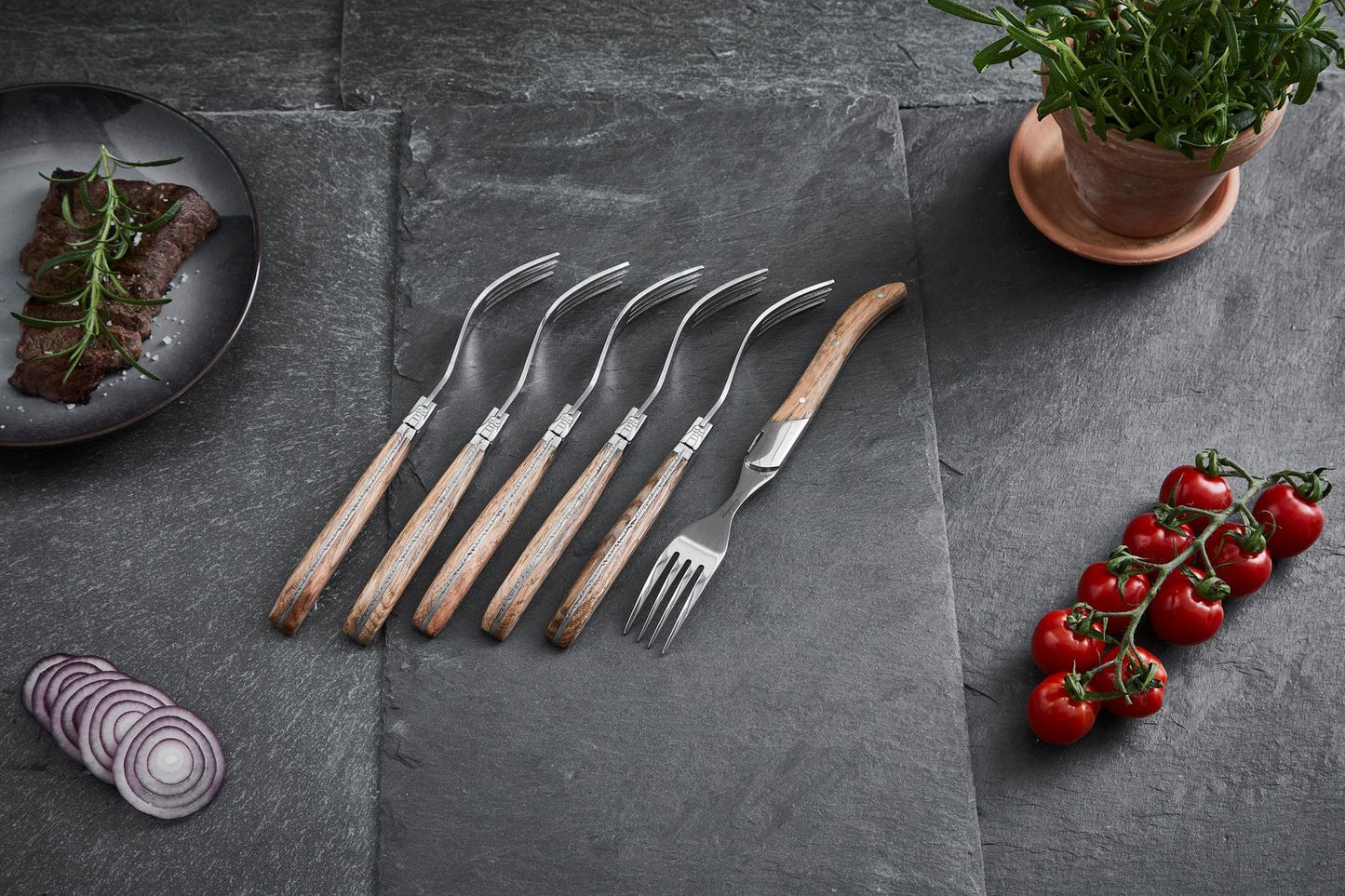 Laguiole By Hâws Steak Fork 6 Pcs Oak