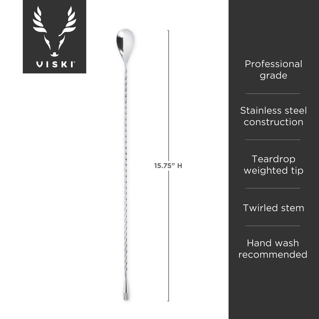 Viski Barsked Viktad 40 cm Silver - Cocktailsked Rostfritt Stål