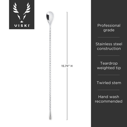 Viski Barsked Viktad 40 cm Silver - Cocktailsked Rostfritt Stål
