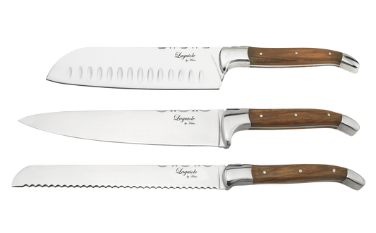 Laguiole By Hâws Chef Knife Set 3 Pcs Olive