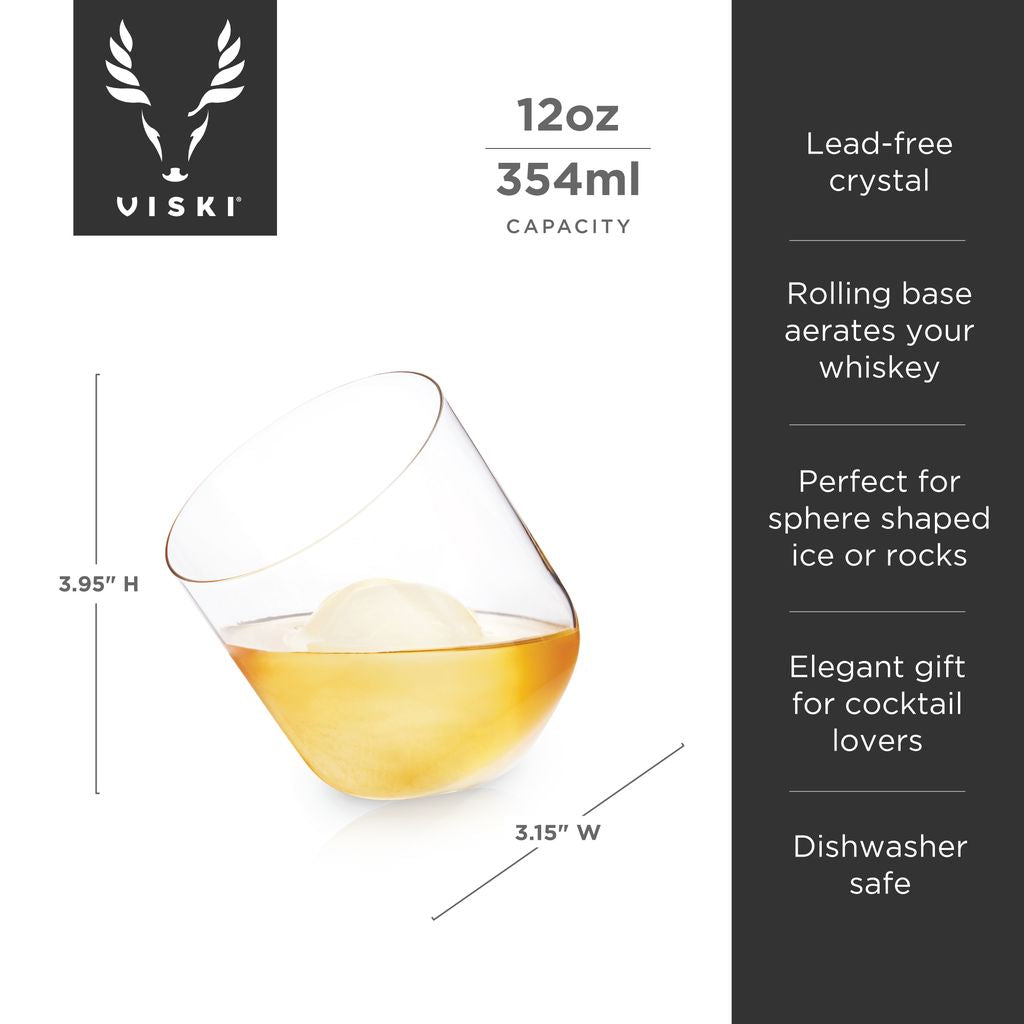 Viski Whiskeyglas Rolling 2-pack - Crystal Tumbler Luftande