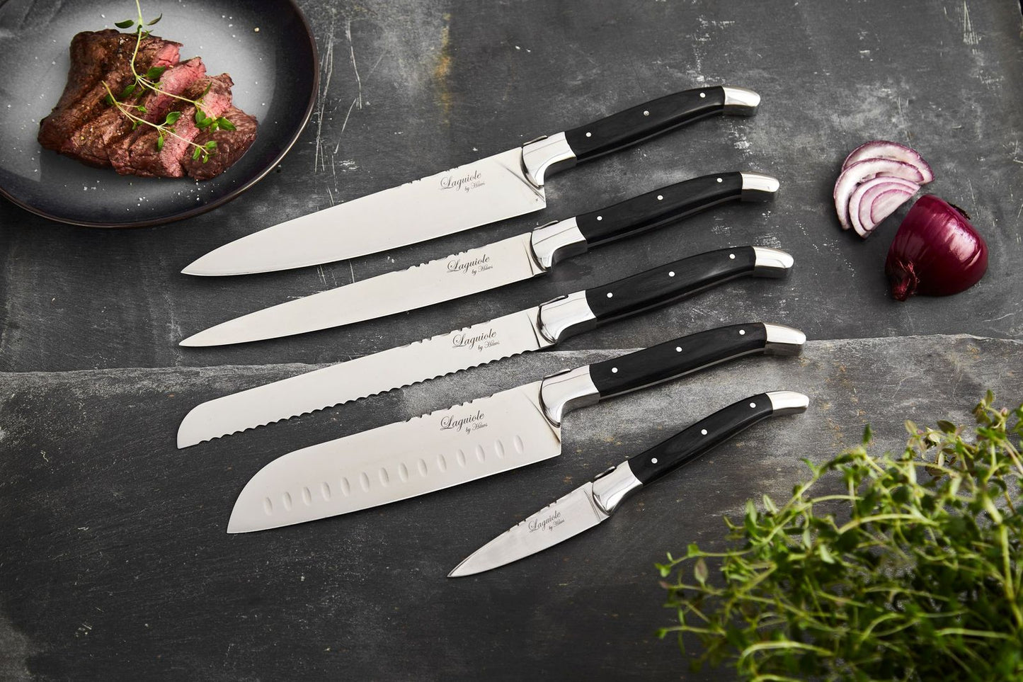 Laguiole By Hâws Chef Set 5 Pcs Black Wood
