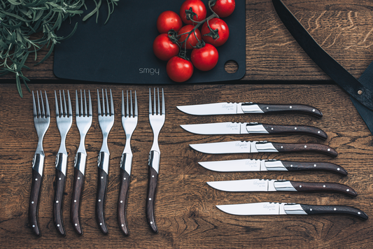Laguiole by Hâws Steak Knives and Forks 12 pcs Wengé
