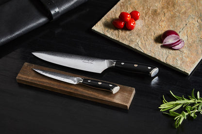 Damascus by Hâws Chef knife 32 cm + Utility knife 24cm G10