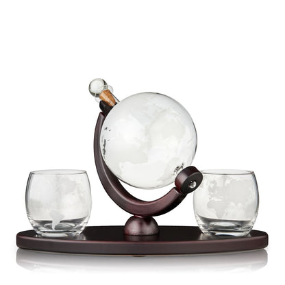 Viski Whiskeykaraff Globe Set 3 Delar - Globus Karaff och Tumblerglas
