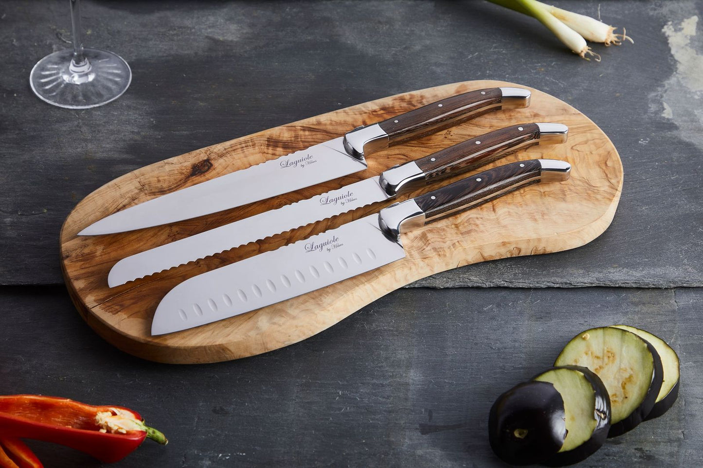 Laguiole By Hâws Chef Knife Set 3 Pcs Wengé