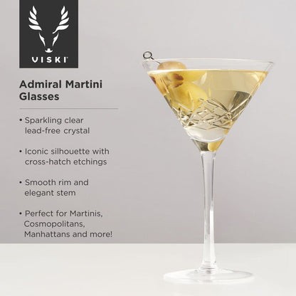Viski Martiniglas Admiral 27 cl - Cocktailglas Kristall 2-pack