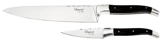 Laguiole By Hâws 2 Pcs Set Peeling/Chef Knife Black Wood