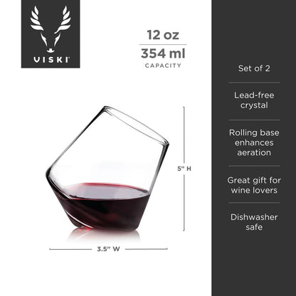 Viski Whiskeyglas Rolling 35 cl - Tumblerglas Kristall 2-pack