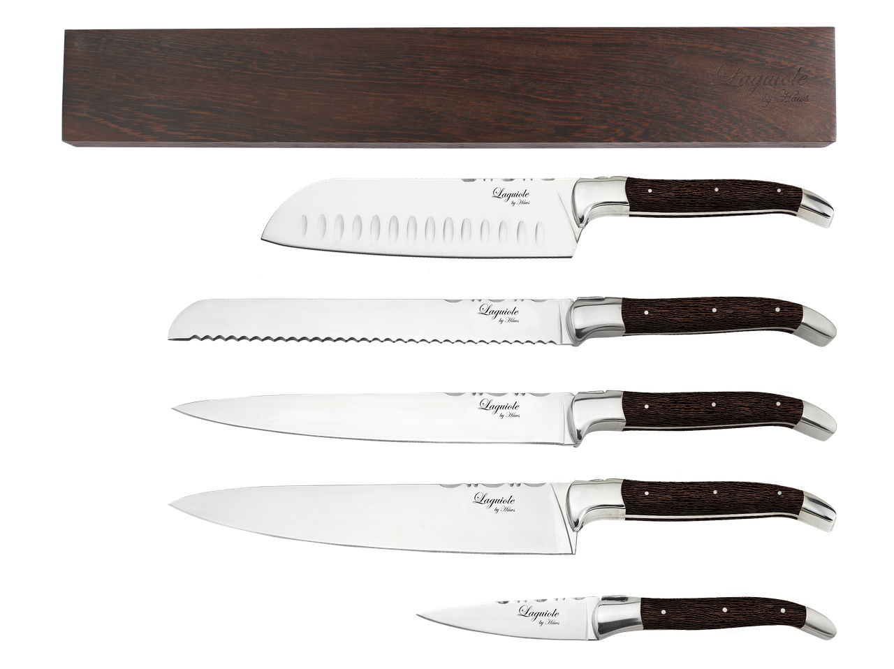 Laguiole by Hâws Chef Set 5 pcs + Wall Knife Holder Wengé
