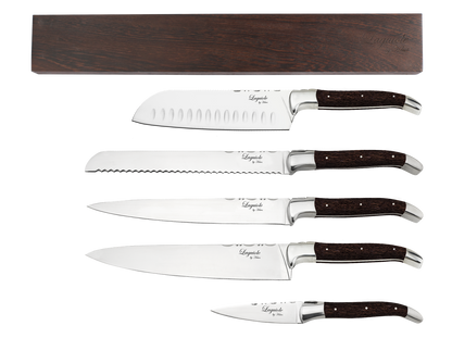 Laguiole by Hâws Chef Set 5 pcs + Wall Knife Holder Wengé