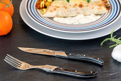 Laguiole By Hâws Steak Knife Set 6 Pcs Black Wood