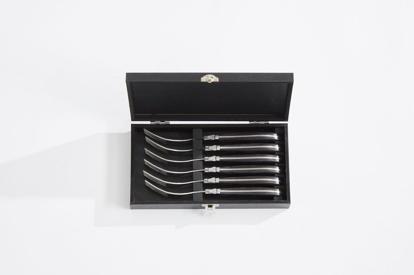 Laguiole By Hâws Steak Fork Set 6 Pcs Black Wood