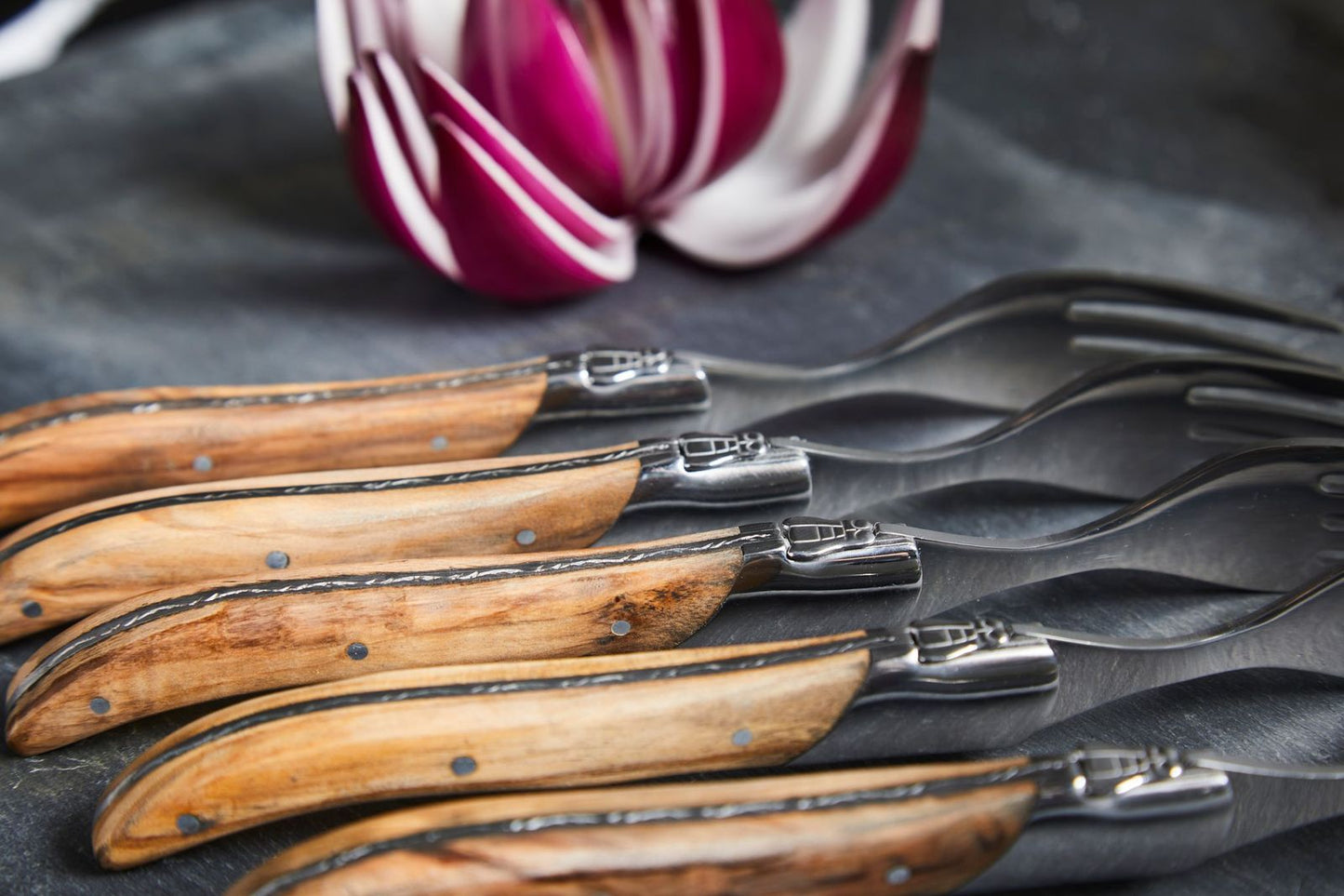 Laguiole By Hâws Steak Fork Set 6 Pcs Olive