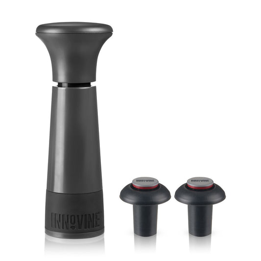 Innovine Vakuumpump Vin Grafit - Vinsparare med 2 Korkar