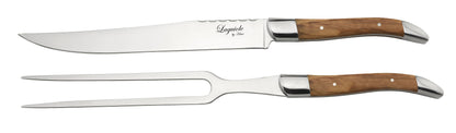 Laguiole By Hâws Carving Knife And Fork Set 2 Pcs Olive