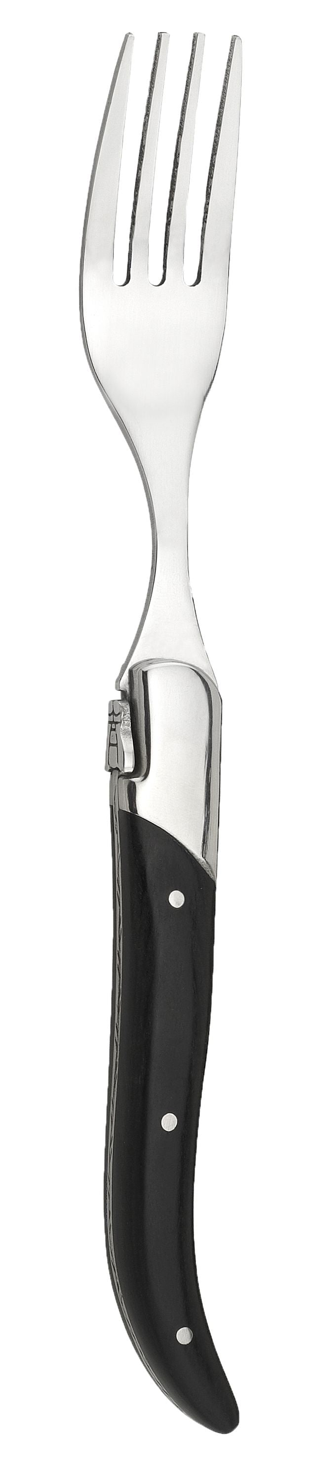 Laguiole By Hâws 6 Steak Knives And 6 Forks - Black Wood