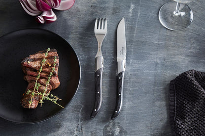 Laguiole By Hâws Steak Fork Set 6 Pcs Black Wood