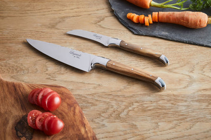 Laguiole By Hâws Knife Set 2 Pcs (Chef/Peeling) Olive