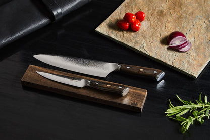 Damascus By Hâws DBHCUW Chef Knife 32 Cm + Utility Knife 24Cm Wengé