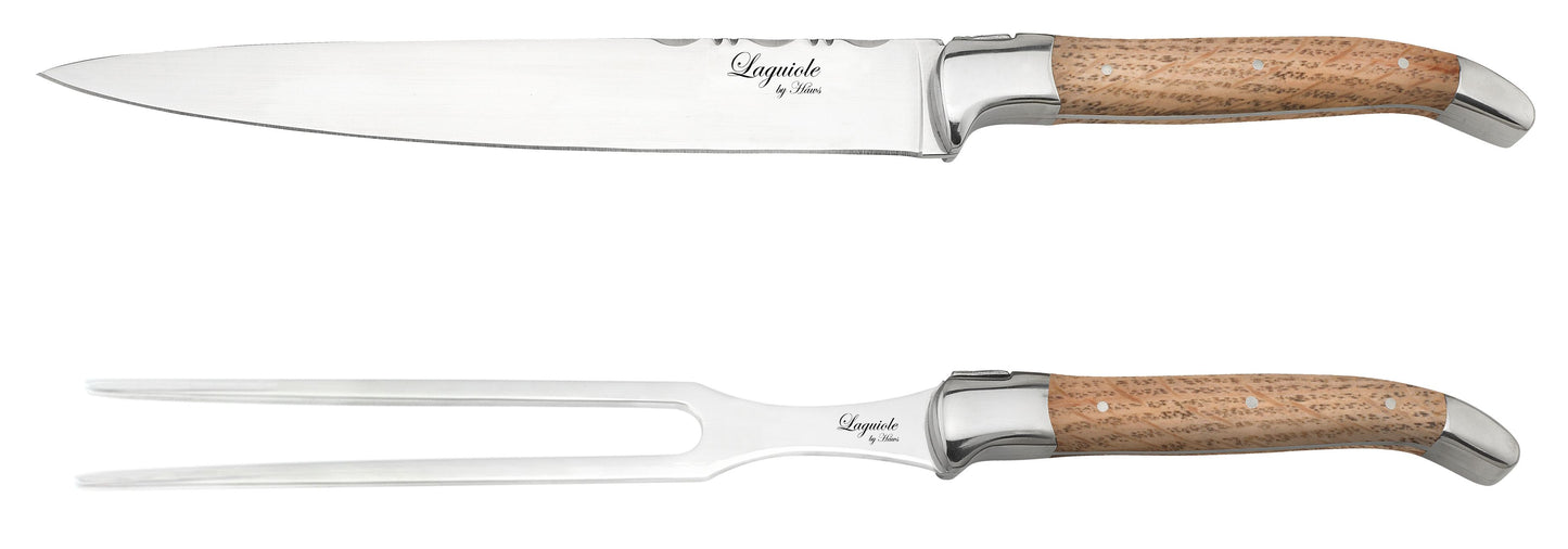 Laguiole By Hâws Carving Knife And Fork Set 2 Pcs Oak