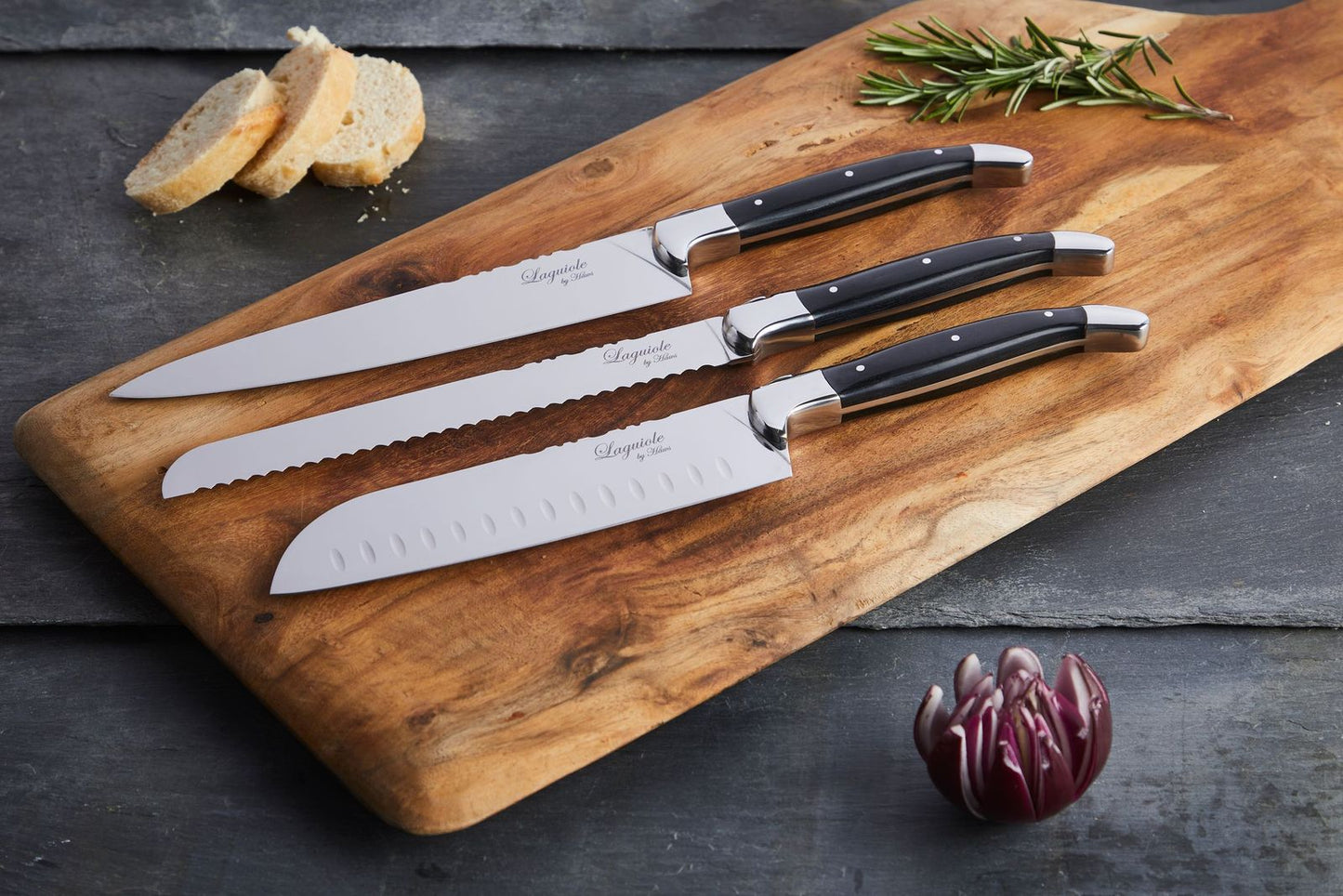 Laguiole By Hâws Chef Set 3 Pcs Black Wood