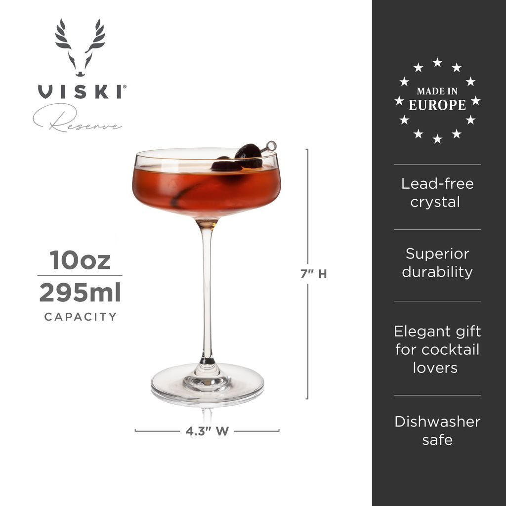 Viski Coupeglas Julien Vinklad 30 cl - Cocktailglas Kristall 4-pack