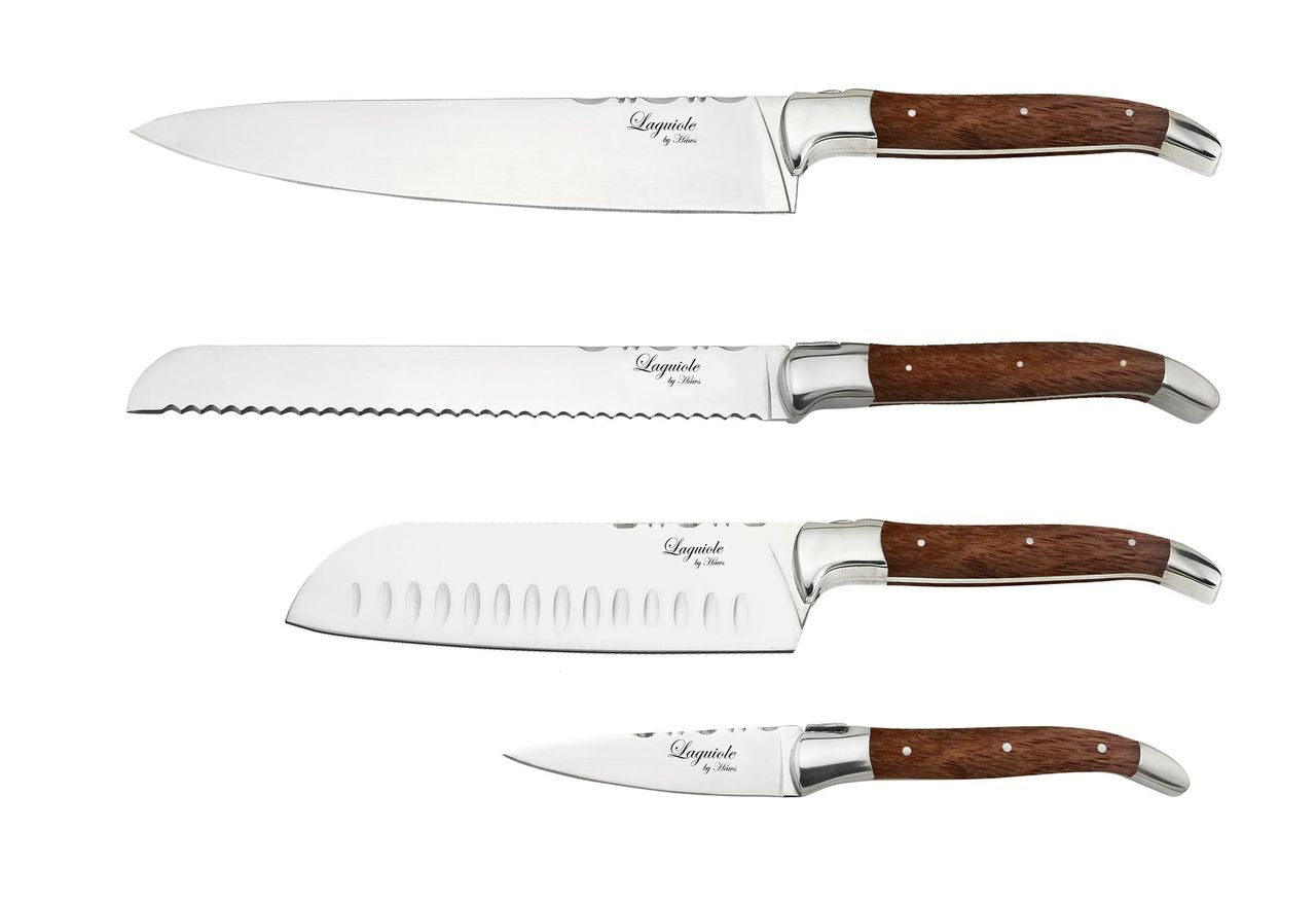 Laguiole By Hâws Knife Set Santuko/Chef/Bread/Herb Knife Rosewood