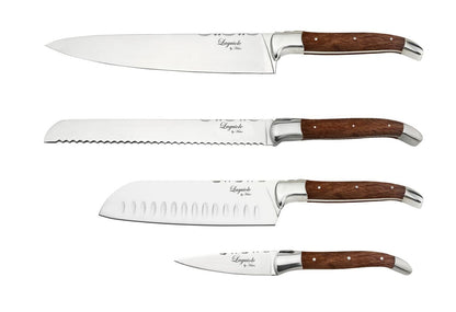 Laguiole By Hâws Knife Set Santuko/Chef/Bread/Herb Knife Rosewood
