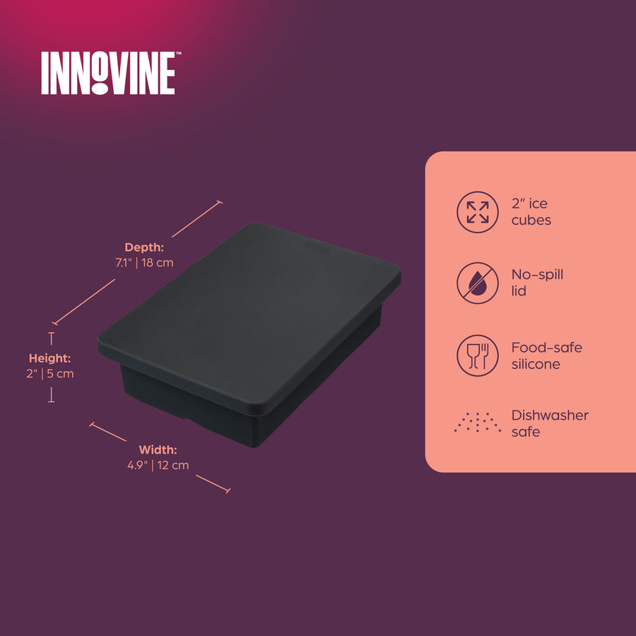 Innovine Isform med Lock - Stora Iskuber Silikon 6-pack