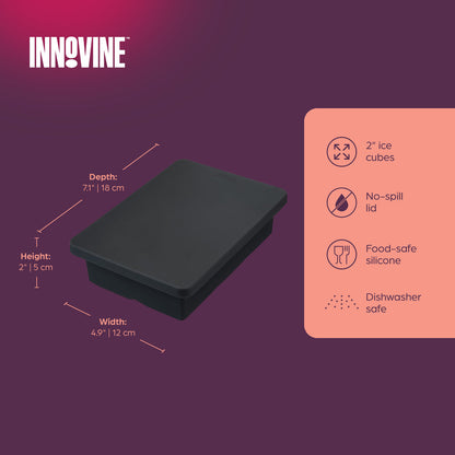 Innovine Isform med Lock - Stora Iskuber Silikon 6-pack