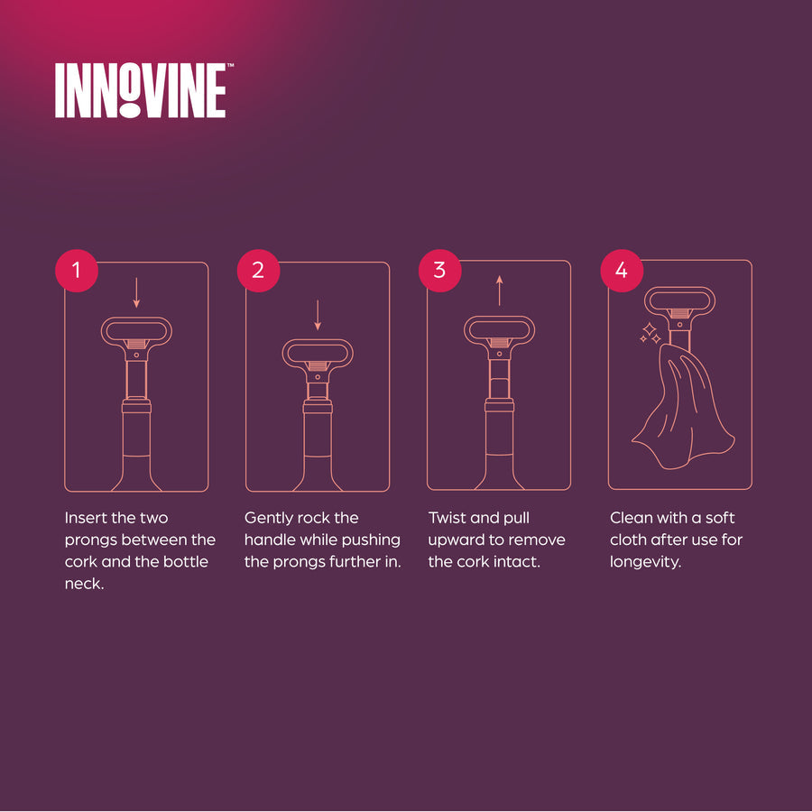Innovine Tvåtandad Korkdragare - Korkskruv 2 Tänder med Fodral