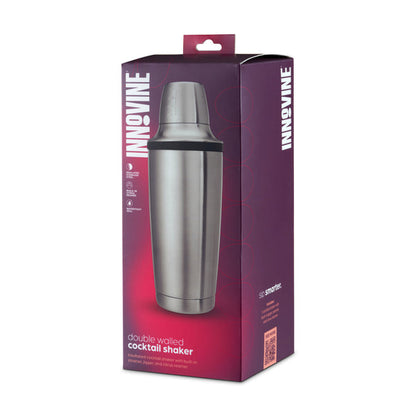 Innovine Cocktailshaker Dubbelväggad - Shaker med Sil och Jigger