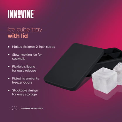 Innovine Isform med Lock - Stora Iskuber Silikon 6-pack